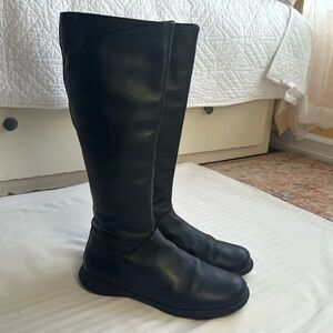 Camper Black Tall Leather Winter Boots